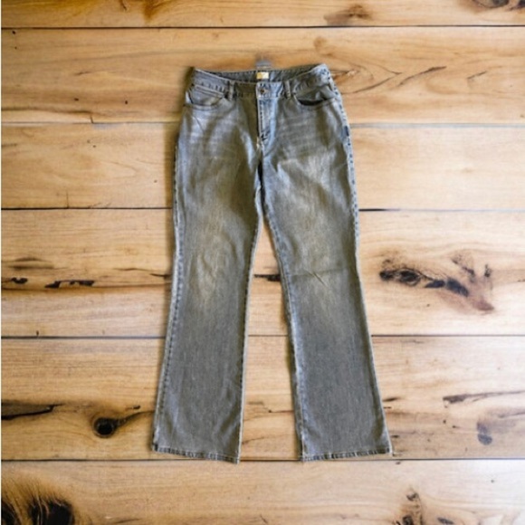 J Jill wash stretch jeans Womens 4 Jeans Flare Leg Light Wash Lagenlook Plus - Picture 4 of 16